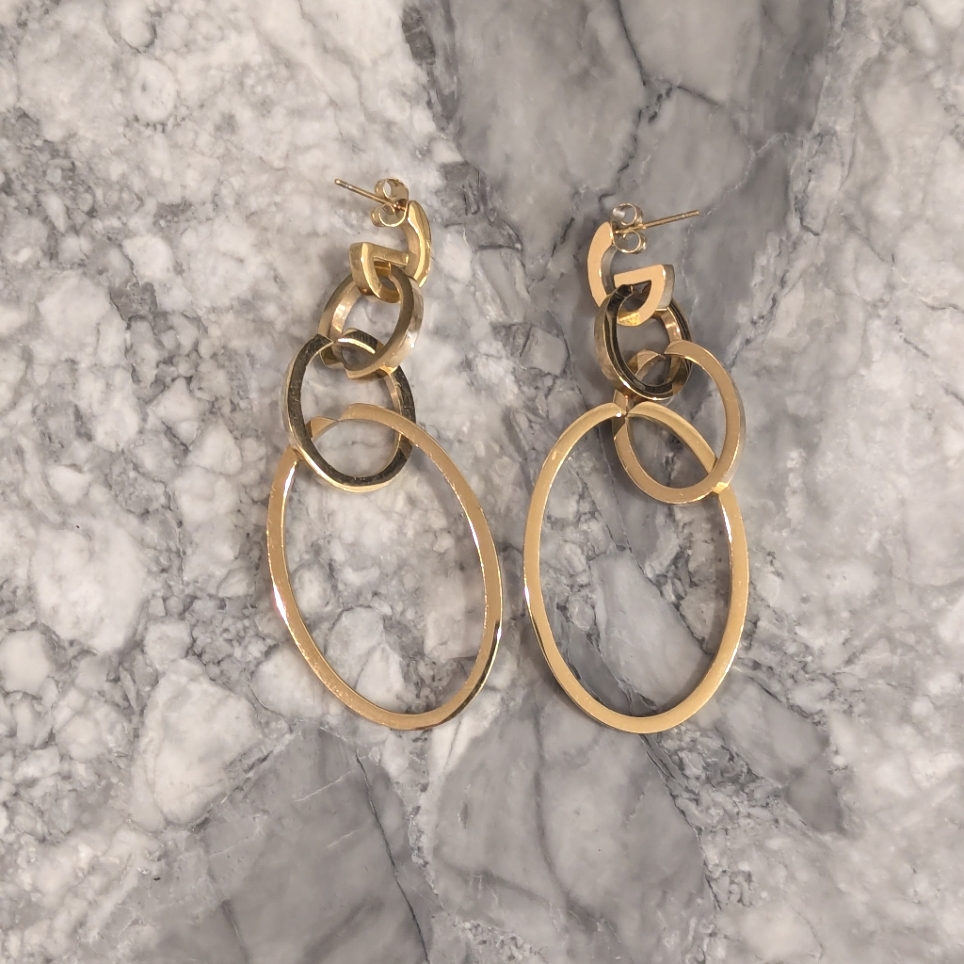Vita Fede Gold Cassio Earrings Modular Interlocking Modern Design 388 59$